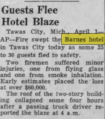 Hotel Barnes - April 1955 Ad (newer photo)